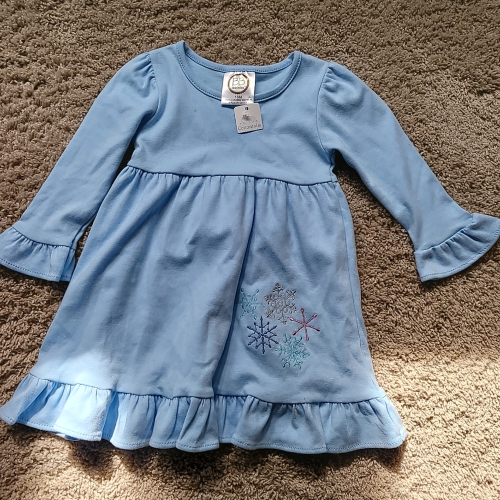 Blanks Boutique Blue long sleeves girl Dress -18M
